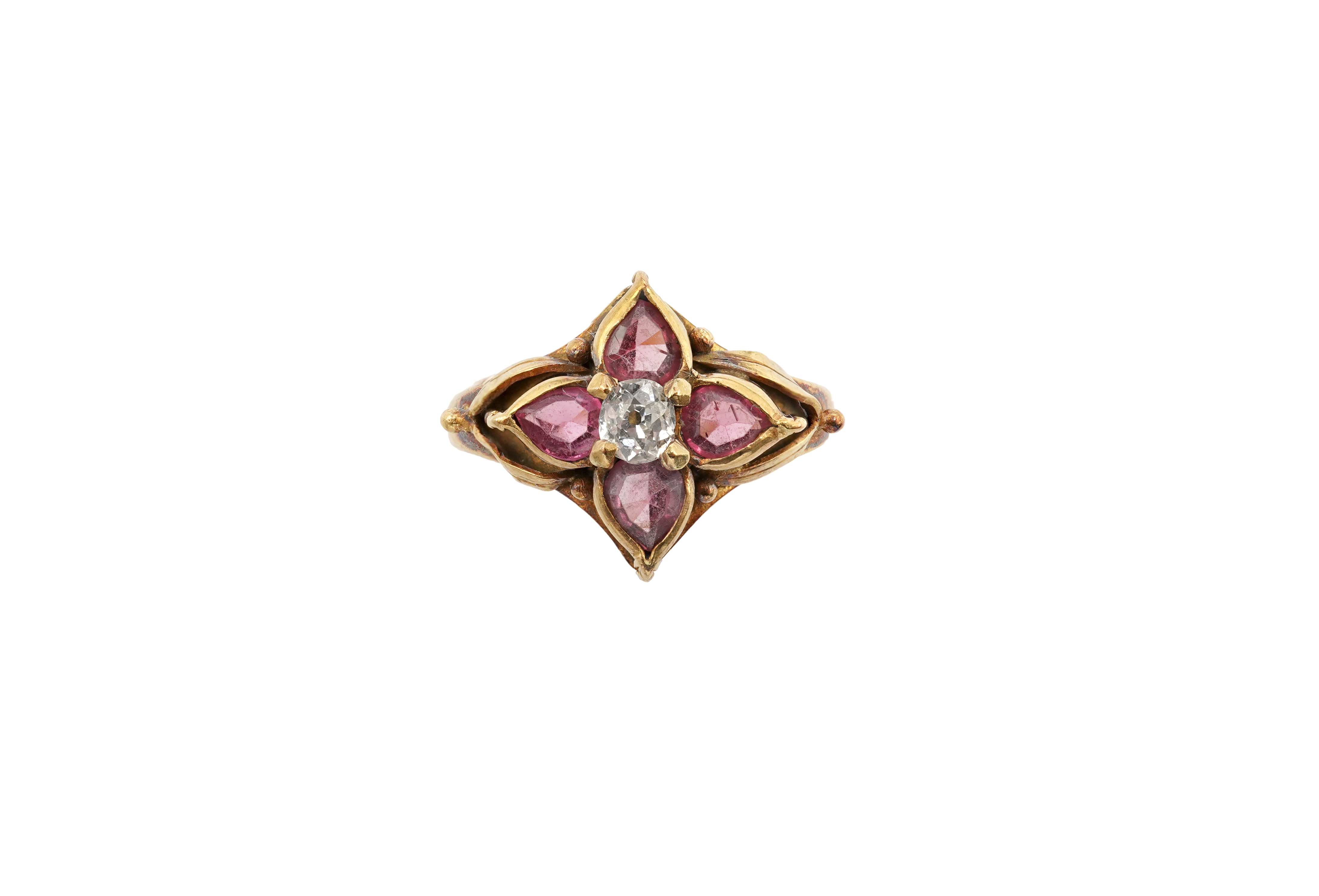 A pink tourmaline and diamond ring, circa 1988